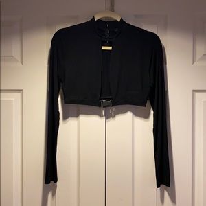 Black buckle crop top